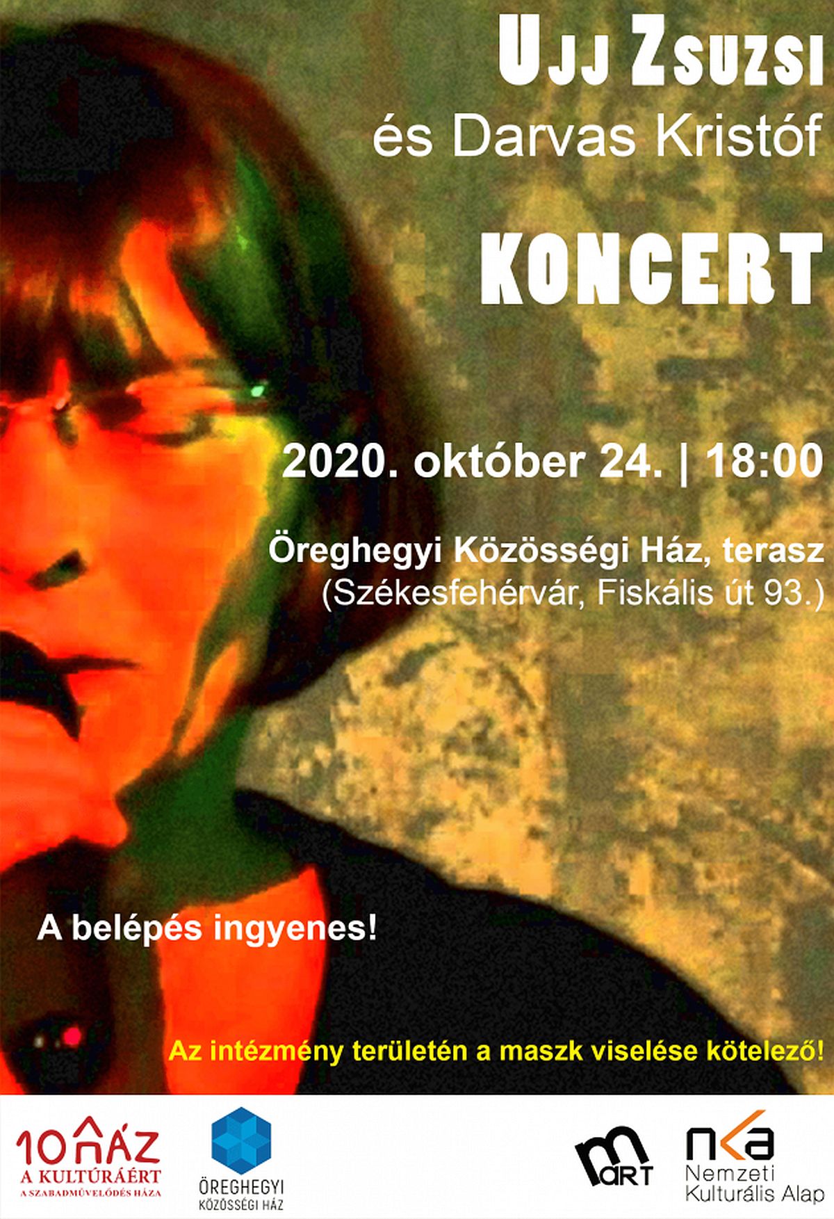 Ujj Zsuzsi és Darvas Kristóf koncertezik szombaton az Öreghegyi Közösségi Házban